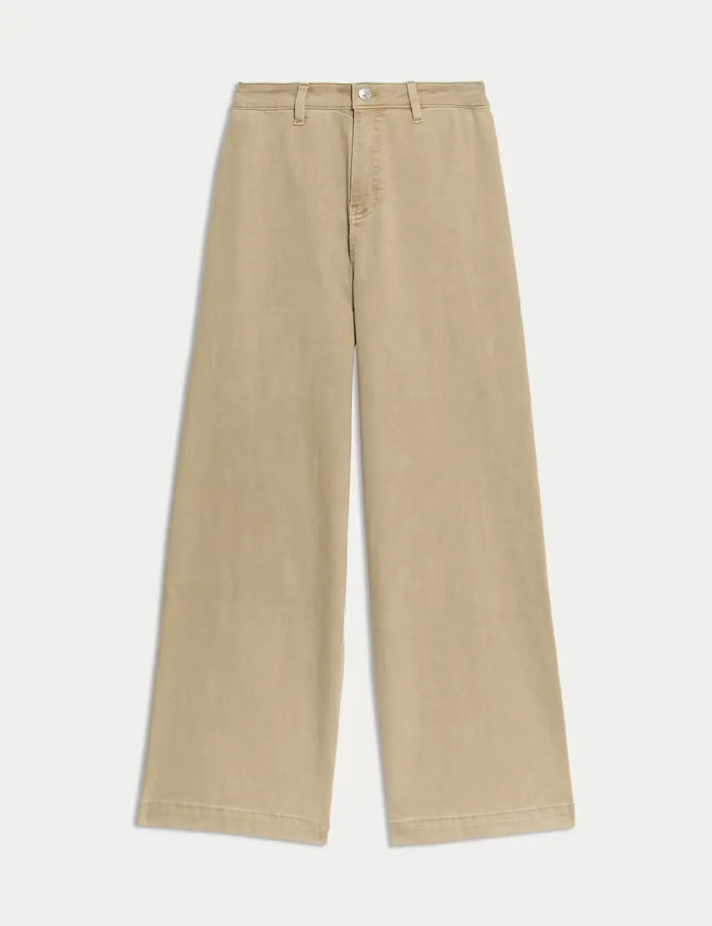 High Waisted Wide Leg Ankle Grazer Jeans