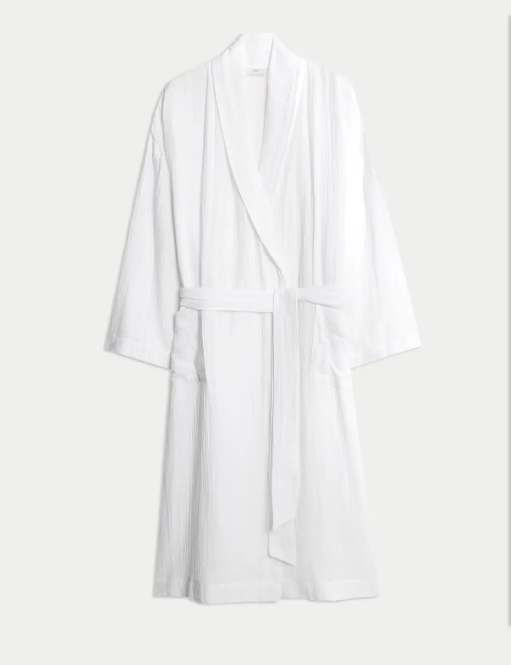 Pure Cotton Muslin Dobby Dressing Gown
