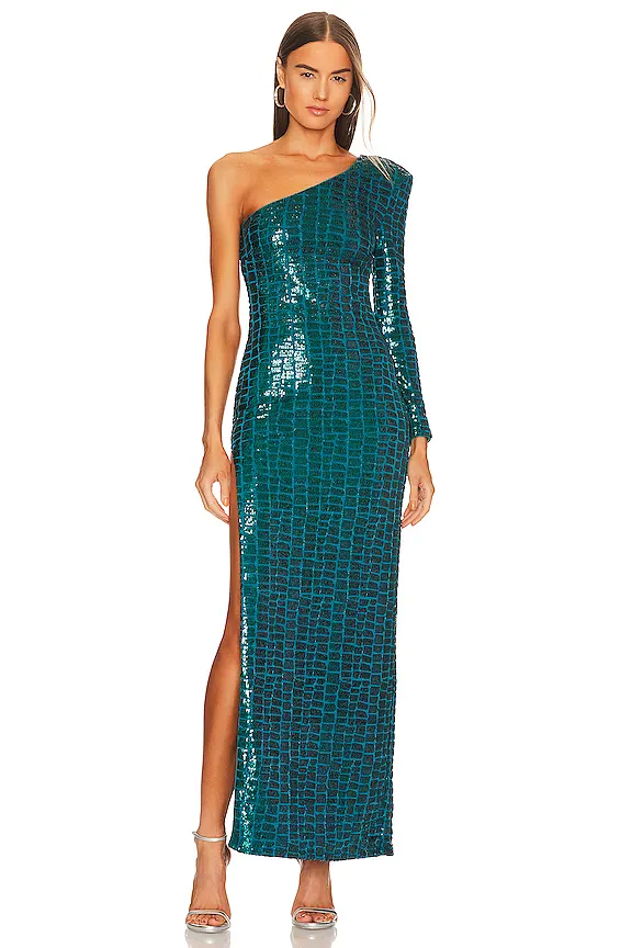  click to zoom favorite Michael Costello x REVOLVE Rumi Gown in Tealprevious slides next slides Share x REVOLVE Rumi Gown in Tea