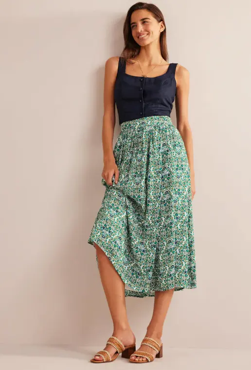 Vacation Midi Skirt River Reed, Vine Terrace