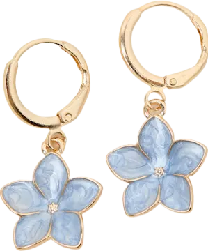 Reseda Light Blue Flower Charm Earrings